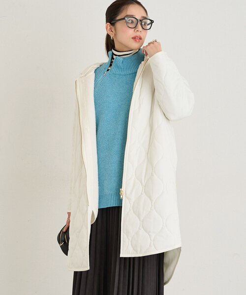 un dix cors(アンディコール)の「《着回し力抜群》ベスト+キルティングロングコート(ダウンジャケット/コート・レディース・ブラック/アイボリー・FREE)」の1枚目の写真