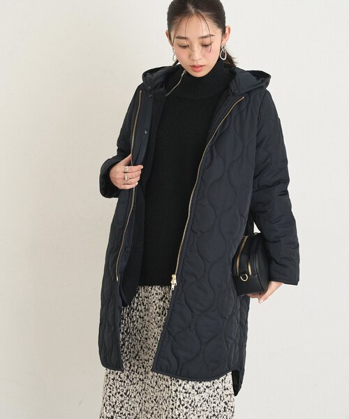 un dix cors(アンディコール)の「《着回し力抜群》ベスト+キルティングロングコート(ダウンジャケット/コート・レディース・ブラック/アイボリー・FREE)」の2枚目の写真