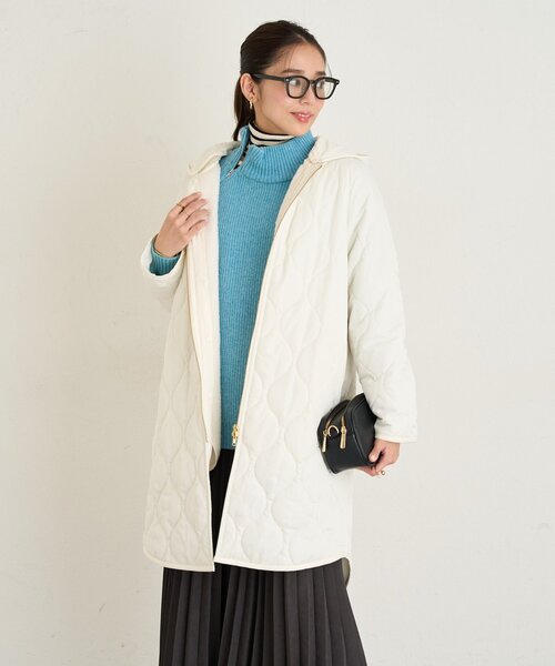 un dix cors(アンディコール)の「《着回し力抜群》ベスト+キルティングロングコート(ダウンジャケット/コート・レディース・ブラック/アイボリー・FREE)」の7枚目の写真
