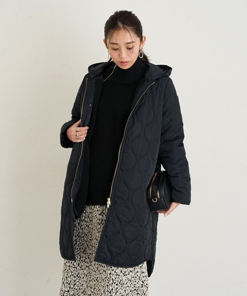 un dix cors(アンディコール)の「《着回し力抜群》ベスト+キルティングロングコート(ダウンジャケット/コート・レディース・ブラック/アイボリー・FREE)」の17枚目の写真