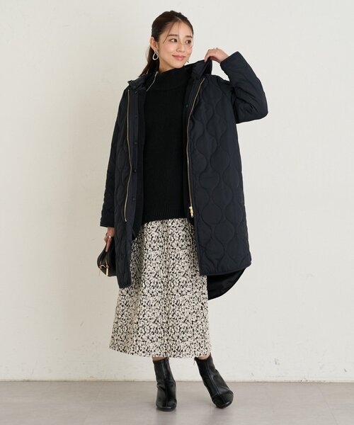 un dix cors(アンディコール)の「《着回し力抜群》ベスト+キルティングロングコート(ダウンジャケット/コート・レディース・ブラック/アイボリー・FREE)」の18枚目の写真