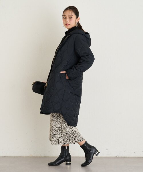 un dix cors(アンディコール)の「《着回し力抜群》ベスト+キルティングロングコート(ダウンジャケット/コート・レディース・ブラック/アイボリー・FREE)」の19枚目の写真