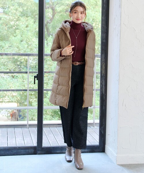 Tiaclasse(ティアクラッセ)の「【大きいサイズ】ラメツイードワイドストレートパンツ(その他パンツ・レディース・ネイビー/ホワイト系・XXL/XL)」の14枚目の写真