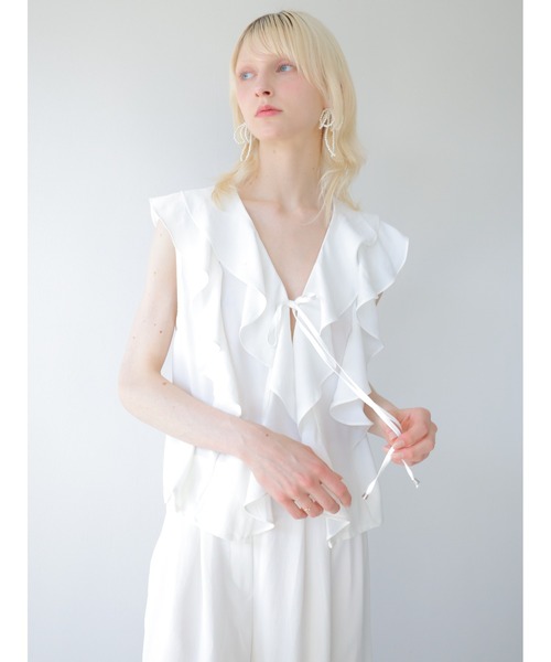 swane(スワネ)の「front frill open tops(シャツ/ブラウス・レディース・ホワイト・FREE)」の12枚目の写真