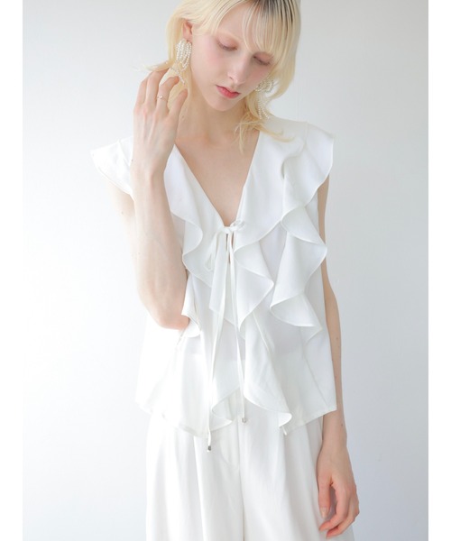 swane(スワネ)の「front frill open tops(シャツ/ブラウス・レディース・ホワイト・FREE)」の10枚目の写真