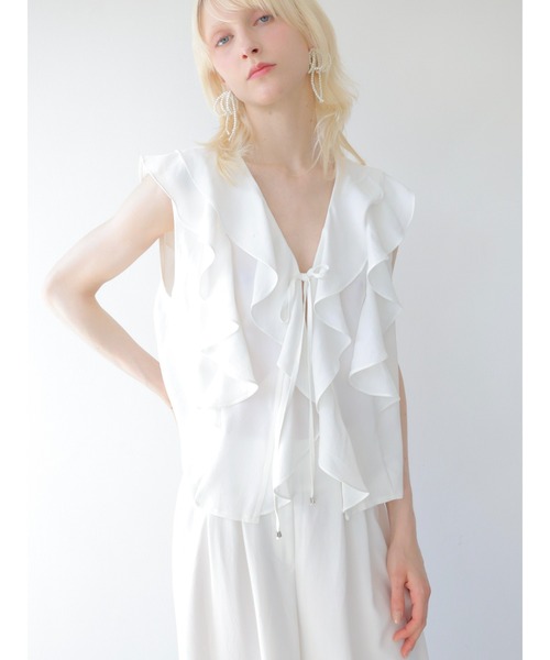 swane(スワネ)の「front frill open tops(シャツ/ブラウス・レディース・ホワイト・FREE)」の8枚目の写真