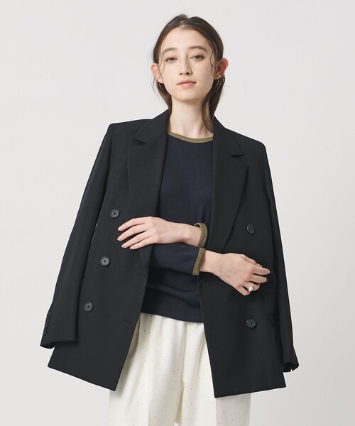 UNITED ARROWS(ユナイテッドアローズ)の「リブ バイカラー パイピング カットソー(Tシャツ/カットソー・レディース・オフホワイト/ダークブラウン/ダークグレー/ネイビー/ベージュ・FREE)」の5枚目の写真