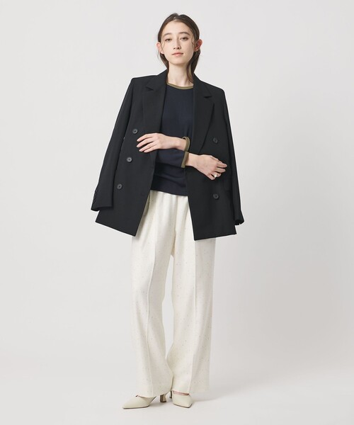 UNITED ARROWS(ユナイテッドアローズ)の「リブ バイカラー パイピング カットソー(Tシャツ/カットソー・レディース・オフホワイト/ダークブラウン/ダークグレー/ネイビー/ベージュ・FREE)」の17枚目の写真