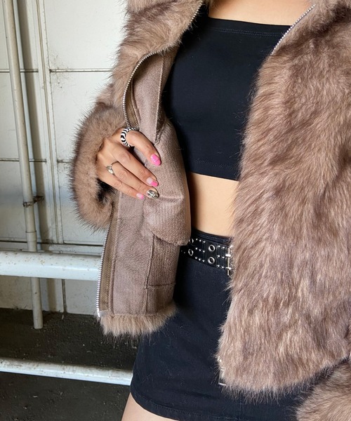 セール】ミックスフェイクファージャケット（ブルゾン）｜non-hedge