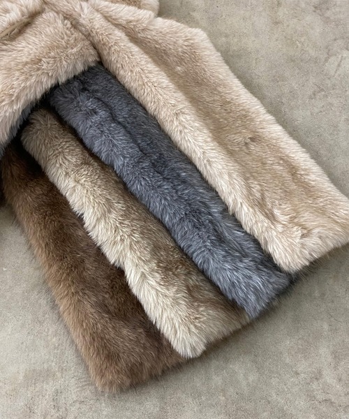 Nodress フェイクファージャケット Nodress フェイクファージャケット nodress クロップド フェイクファー