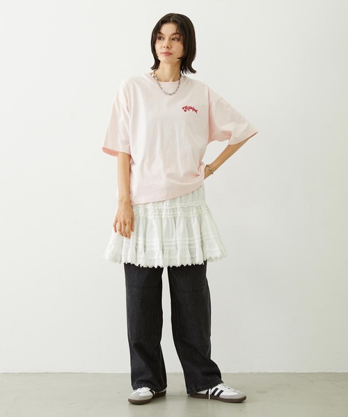 MILKFED.（ミルクフェド）の「TRIPLE ICE WIDE S/S TEE（Tシャツ/カットソー・レディース・ライトピンク/ネイビー/ホワイト・L/M）」の6枚目の写真