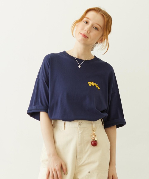 MILKFED.（ミルクフェド）の「TRIPLE ICE WIDE S/S TEE（Tシャツ/カットソー・レディース・ライトピンク/ネイビー/ホワイト・L/M）」の13枚目の写真