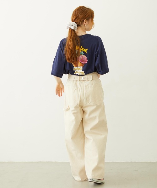MILKFED.（ミルクフェド）の「TRIPLE ICE WIDE S/S TEE（Tシャツ/カットソー・レディース・ライトピンク/ネイビー/ホワイト・L/M）」の21枚目の写真