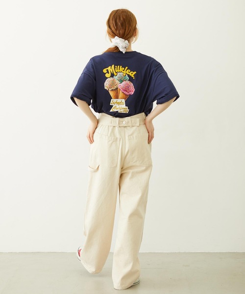 MILKFED.（ミルクフェド）の「TRIPLE ICE WIDE S/S TEE（Tシャツ/カットソー・レディース・ライトピンク/ネイビー/ホワイト・L/M）」の22枚目の写真