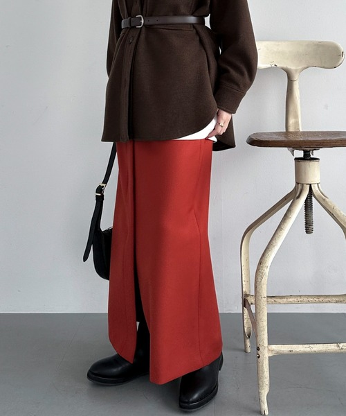 セール】ダブルクロスフロントデザインタイトスカート（スカート