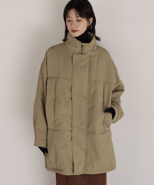 セール】360度 美シルエット モンスターミリタリーコート 【中綿/裾
