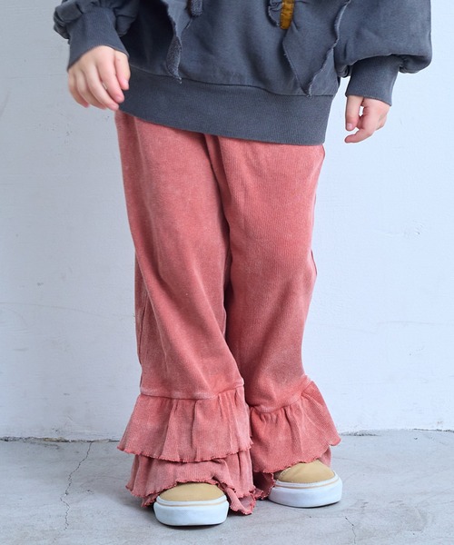 MARKEY'S(マーキーズ)の「リブフリルティアードパンツ(その他パンツ・キッズ・レッド/ブルー/チャコール・90/100/110/120/130/140/150)」の2枚目の写真