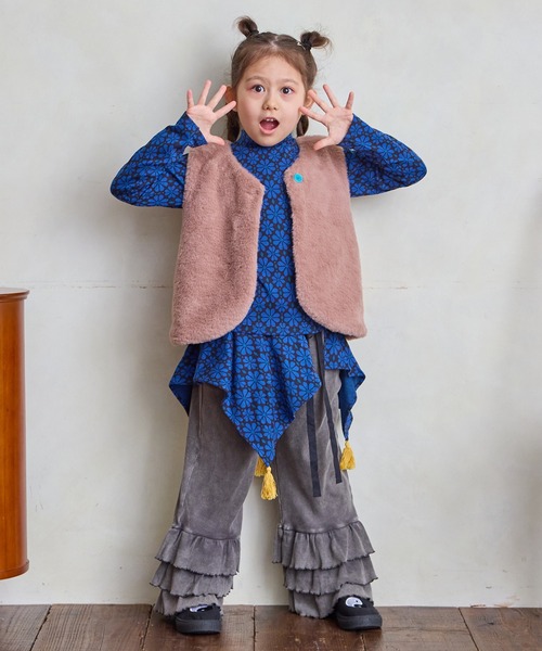 MARKEY'S(マーキーズ)の「リブフリルティアードパンツ(その他パンツ・キッズ・レッド/ブルー/チャコール・90/100/110/120/130/140/150)」の21枚目の写真