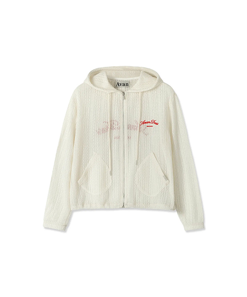 AVANDRESS（アバンドレス ）の「ネット レーシー フード ジップアップ - 2COL（パーカー・レディース・ブラック/アイボリー・FREE）」の2枚目の写真
