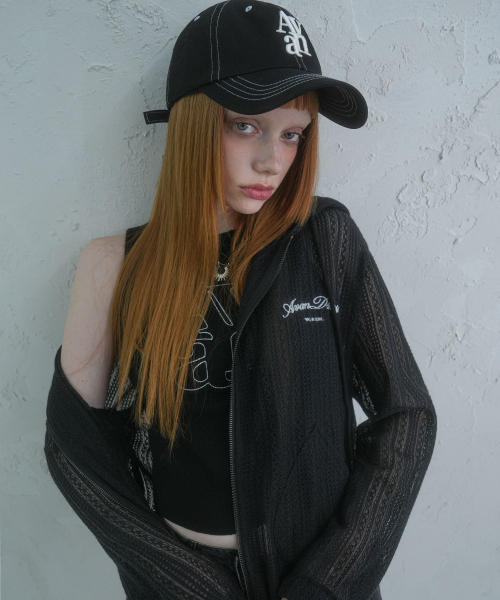 AVANDRESS（アバンドレス ）の「ネット レーシー フード ジップアップ - 2COL（パーカー・レディース・ブラック/アイボリー・FREE）」の5枚目の写真