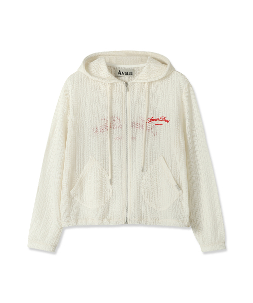 AVANDRESS（アバンドレス ）の「ネット レーシー フード ジップアップ - 2COL（パーカー・レディース・ブラック/アイボリー・FREE）」の7枚目の写真