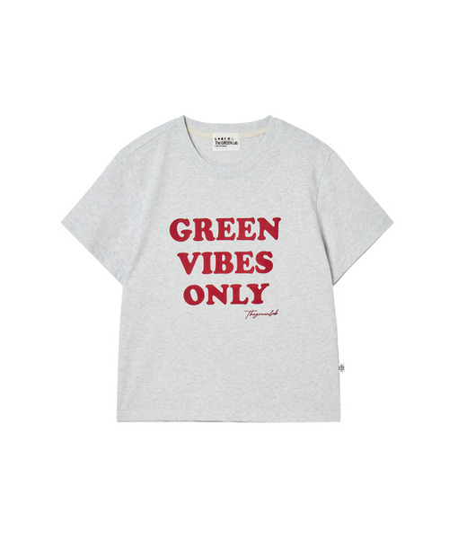 THE GREEN LAB（ザグリーンラボ）の「GREEN VIBES ONLY テクスチャーレタリング半袖Tシャツ [メランジグレー]（Tシャツ/カットソー・レディース・その他・FREE）」の9枚目の写真