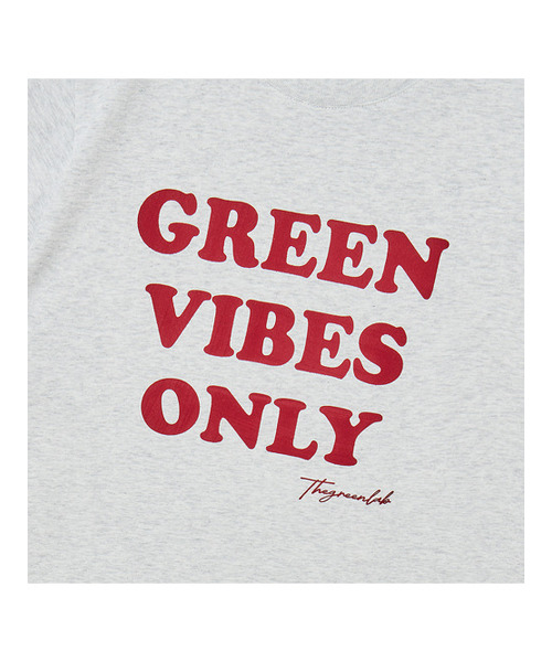 THE GREEN LAB（ザグリーンラボ）の「GREEN VIBES ONLY テクスチャーレタリング半袖Tシャツ [メランジグレー]（Tシャツ/カットソー・レディース・その他・FREE）」の12枚目の写真