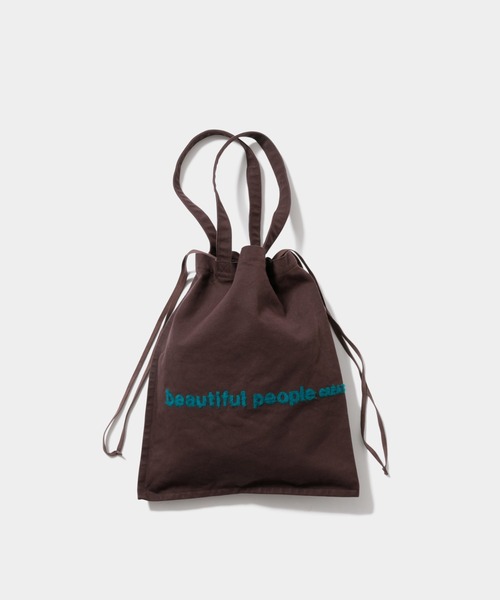 beautiful people（ビューティフルピープル）の「brushed logo        tote bag（トートバッグ・レディース・グリーン/グレー/ナチュラル/ネイビー/オレンジ/サックスブルー/ライトイエロー系/ブラック/ブラウン/オリーブ/ネイビー系1/キャメル/バーガンディー・FREE）」の12枚目の写真