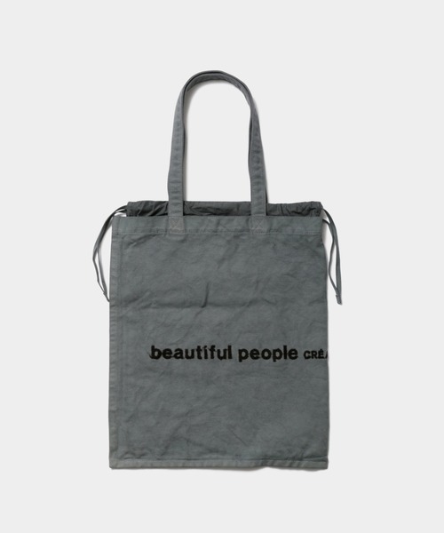 beautiful people（ビューティフルピープル）の「brushed logo        tote bag（トートバッグ・レディース・グリーン/グレー/ナチュラル/ネイビー/オレンジ・FREE）」の2枚目の写真
