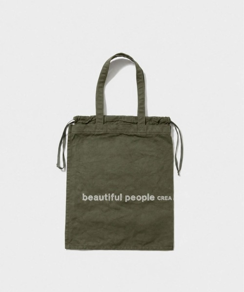 beautiful people(ビューティフルピープル)の「brushed logo tote bag(トートバッグ・レディース・グリーン/グレー/ナチュラル/ネイビー/オレンジ/サックスブルー/ライトイエロー系/ブラック/ブラウン/オリーブ/ネイビー系1・FREE)」の5枚目の写真