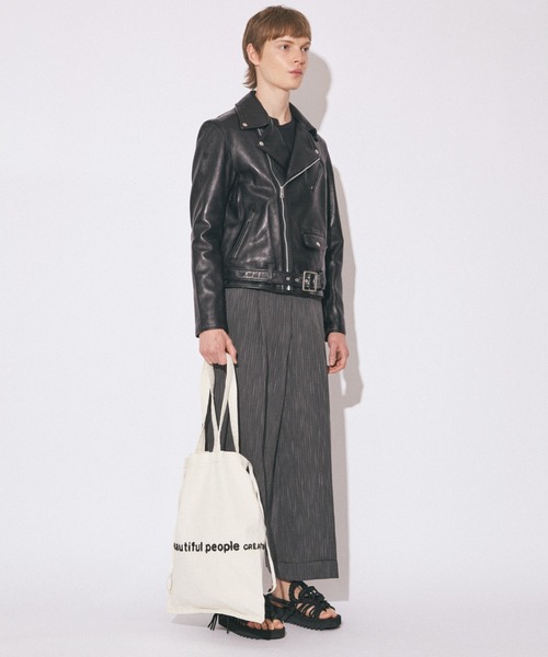 beautiful people（ビューティフルピープル）の「brushed logo        tote bag（トートバッグ・レディース・グリーン/グレー/ナチュラル/ネイビー/オレンジ・FREE）」の18枚目の写真