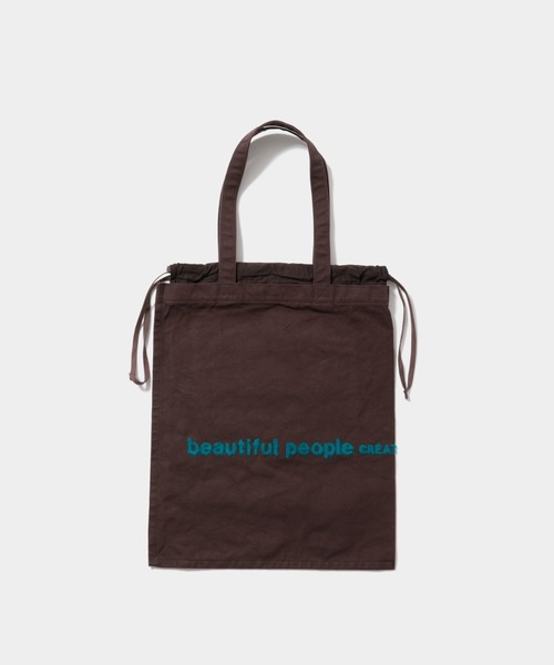 beautiful people（ビューティフルピープル）の「brushed logo        tote bag（トートバッグ・レディース・グリーン/グレー/ナチュラル/ネイビー/オレンジ/サックスブルー/ライトイエロー系/ブラック/ブラウン/オリーブ/ネイビー系1/キャメル/バーガンディー・FREE）」の18枚目の写真