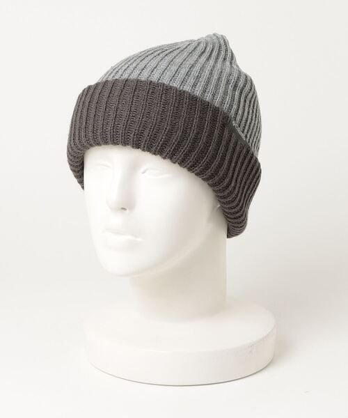 Columbia(コロンビア)の「コロンビア スプリットレンジニットキャップ(ニットキャップ/ビーニー・メンズ・グレー/ブラック×グリーン・フリ-)」の1枚目の写真