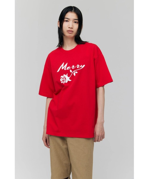 FELICITY（フェリシティ）の「Merry T-Shirt（Tシャツ/カットソー・レディース・グレー/レッド/ホワイト/チャコール・2）」の4枚目の写真