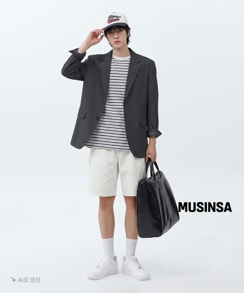 MUSINSA STANDARD（ムシンサスタンダード）の「リラックスベーシックブレザー[ミディアムグレー]（テーラードジャケット・メンズ・その他・MEDIUM/LARGE/X-LARGE/XX-LARGE）」の10枚目の写真