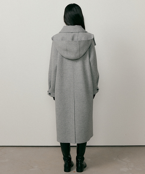 LINGSEOUL(リングソウル)の「handemade hooded long coat-gray(チェスターコート・レディース・グレー・FREE)」の3枚目の写真