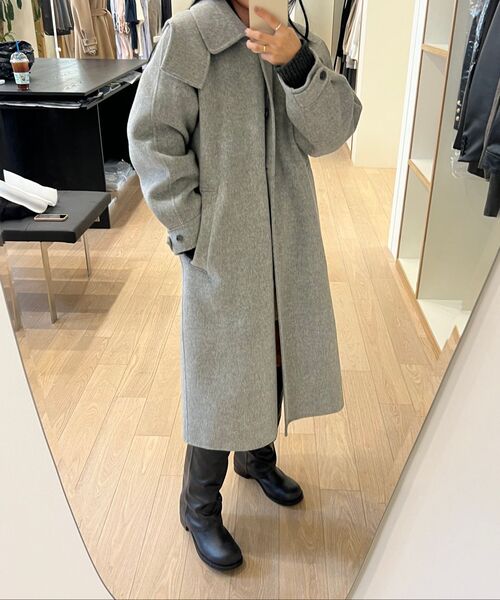 LINGSEOUL(リングソウル)の「handemade hooded long coat-gray(チェスターコート・レディース・グレー・FREE)」の5枚目の写真