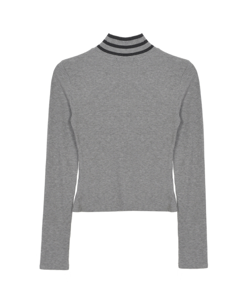 NICK&NICOLE(ニックアンドニコール)の「NICOLE SLIM RIBBED KNIT ZIP UP_GRAY(ニット/セーター・レディース・杢グレー・FREE)」の5枚目の写真