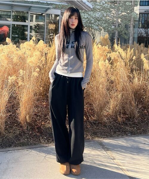 NICK&NICOLE(ニックアンドニコール)の「NICOLE SLIM RIBBED KNIT ZIP UP_GRAY(ニット/セーター・レディース・杢グレー・FREE)」の8枚目の写真