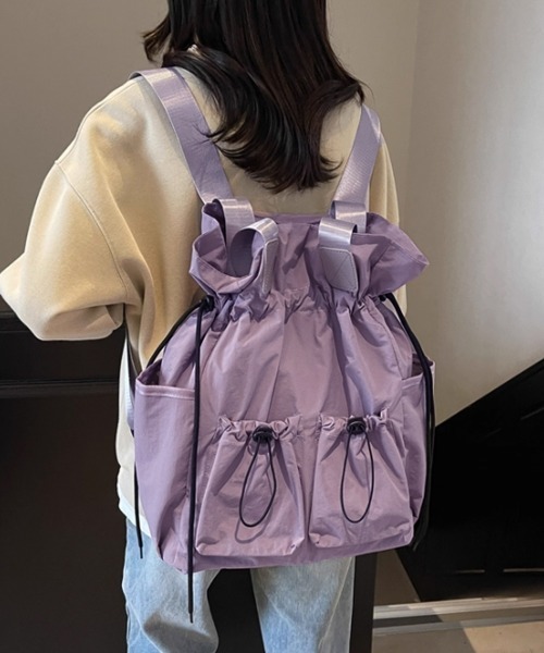Miniministore（ミニミニストア）の「トートバッグ 2WAY リュックサック（トートバッグ・レディース・イエロー/ラベンダー/ブラック/パープル/グリーン・FREE）」の4枚目の写真