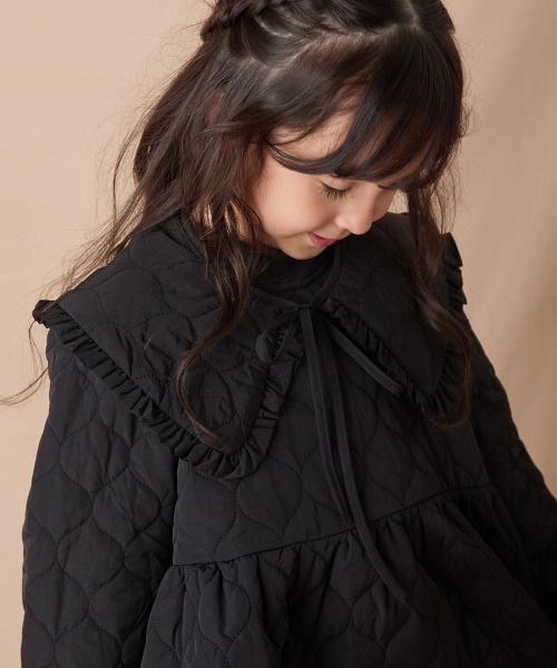 riziere(リジェール)の「キルティングフリル付け衿(付け襟・キッズ・アイボリー/ブラック・FREE)」の4枚目の写真