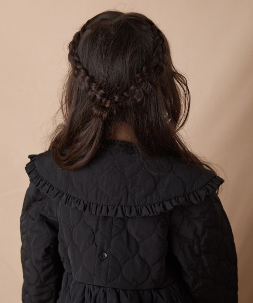 riziere(リジェール)の「キルティングフリル付け衿(付け襟・キッズ・アイボリー/ブラック・FREE)」の5枚目の写真