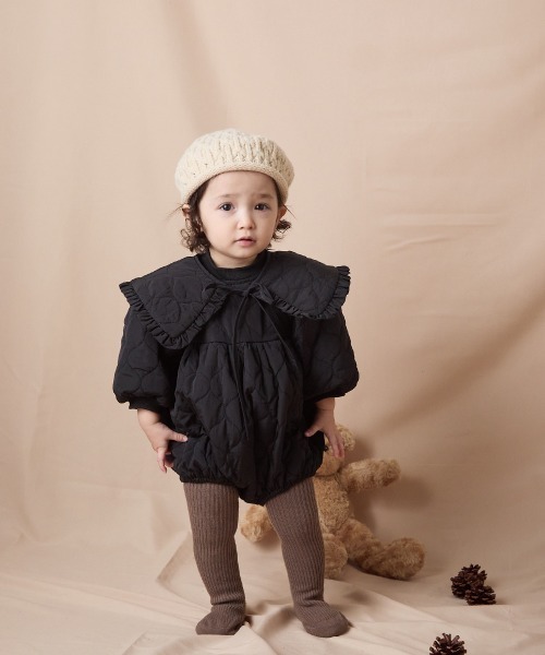 riziere(リジェール)の「キルティングフリル付け衿(付け襟・キッズ・アイボリー/ブラック・FREE)」の7枚目の写真