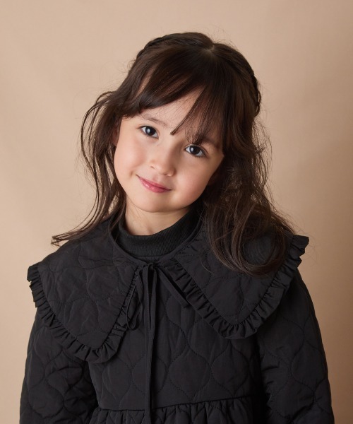 riziere(リジェール)の「キルティングフリル付け衿(付け襟・キッズ・アイボリー/ブラック・FREE)」の3枚目の写真