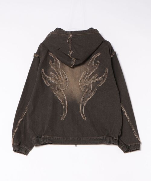 8(eight)(エイト)の「トライバルフリンジデニムZIPパーカー(パーカー・メンズ・ブラック/ブルー・MEDIUM/LARGE)」の3枚目の写真