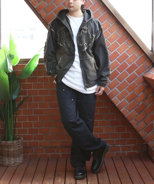 8(eight)(エイト)の「トライバルフリンジデニムZIPパーカー(パーカー・メンズ・ブラック/ブルー・MEDIUM/LARGE)」の19枚目の写真