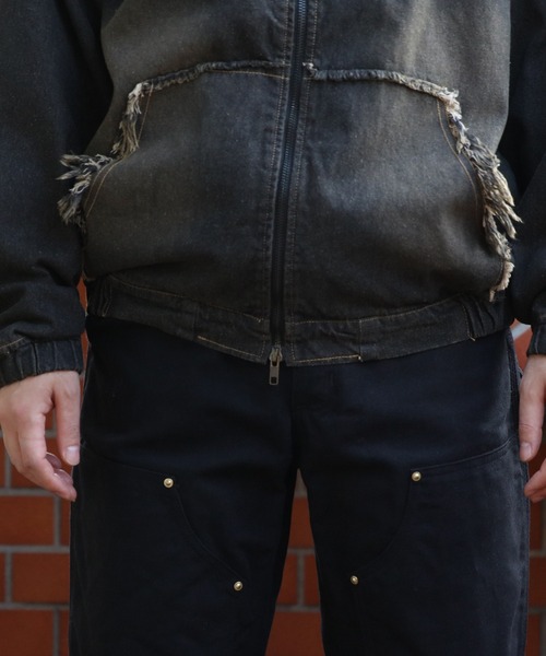 8(eight)(エイト)の「トライバルフリンジデニムZIPパーカー(パーカー・メンズ・ブラック/ブルー・MEDIUM/LARGE)」の6枚目の写真