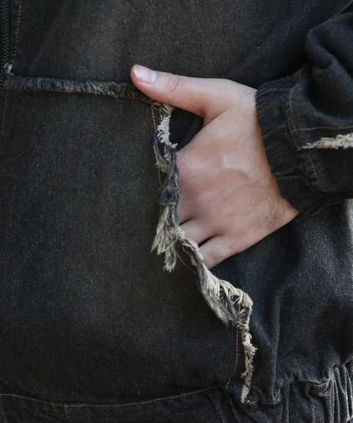 8(eight)(エイト)の「トライバルフリンジデニムZIPパーカー(パーカー・メンズ・ブラック/ブルー・MEDIUM/LARGE)」の7枚目の写真
