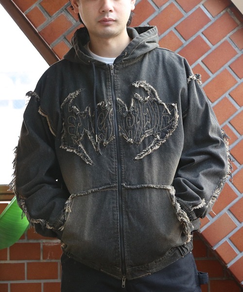 8(eight)(エイト)の「トライバルフリンジデニムZIPパーカー(パーカー・メンズ・ブラック/ブルー・MEDIUM/LARGE)」の14枚目の写真