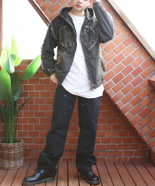 8(eight)(エイト)の「トライバルフリンジデニムZIPパーカー(パーカー・メンズ・ブラック/ブルー・MEDIUM/LARGE)」の18枚目の写真